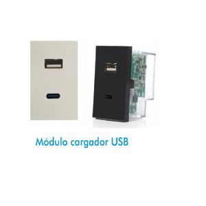 SILIGHT Modulo Cargador USB A+C Blanco x 8 U.