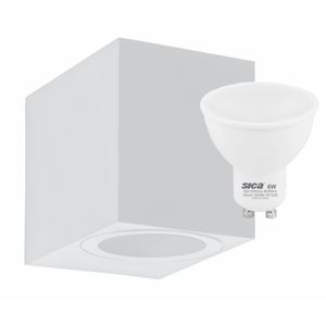 Aplique pared cuadrado Blanco +1 Lámpara LED Luz día