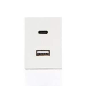 SILIGHT Modulo Cargador USB A+C Blanco x 8 U.