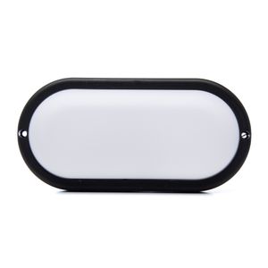 Tortuga LED Oval Negra 8W blanco cálido x 5 U.